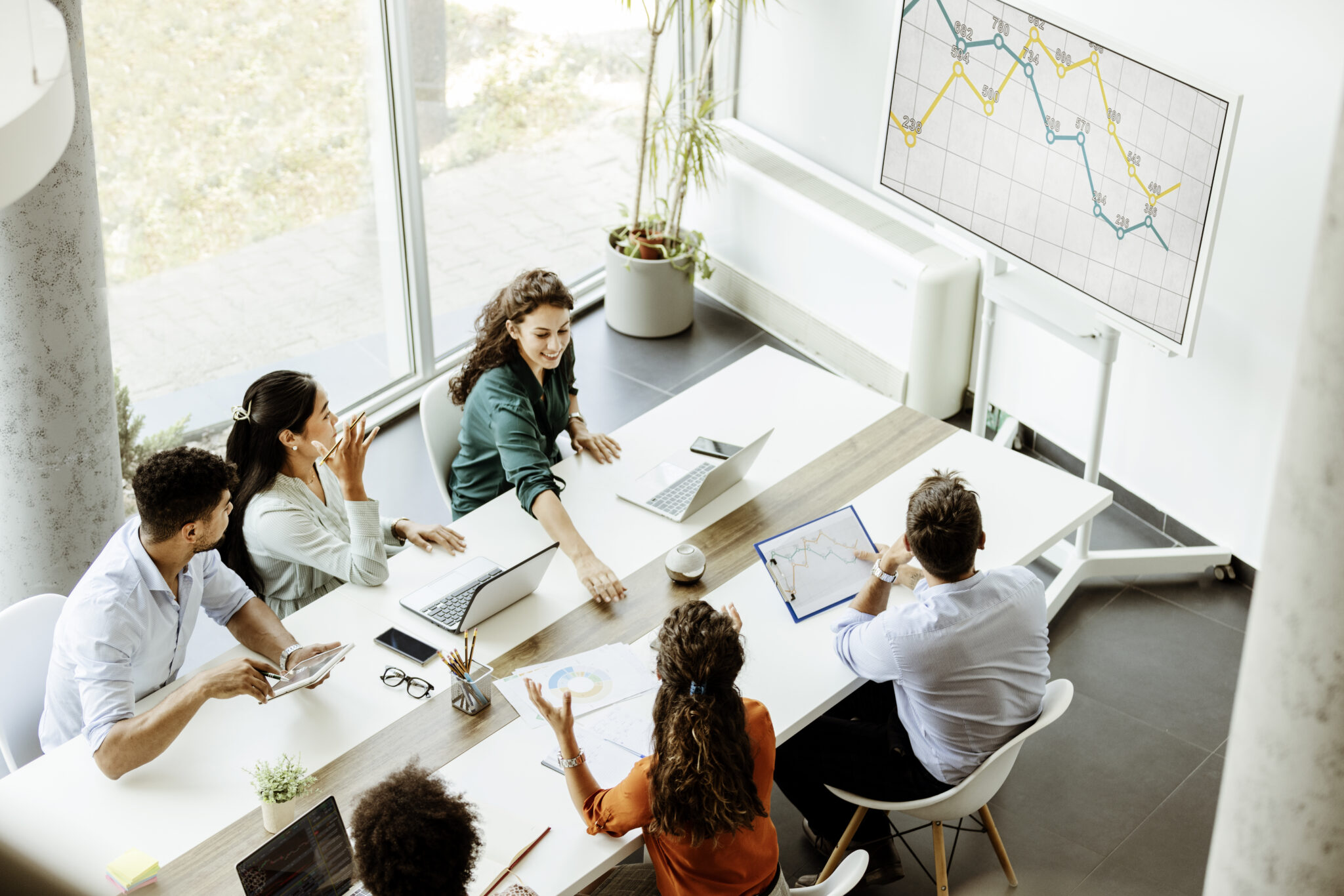 Team meeting in a modern conference room